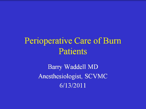 Preoperative Care of Burn Patients